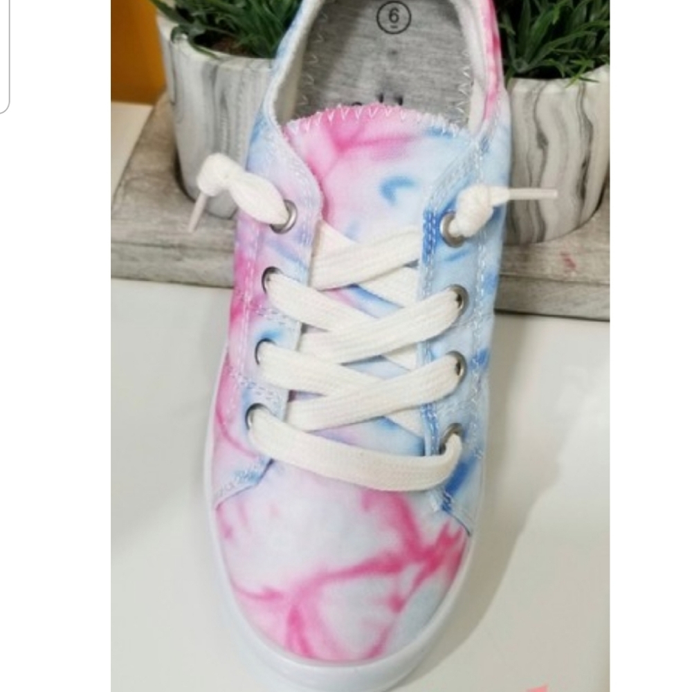 Pink and blue tye die shoes